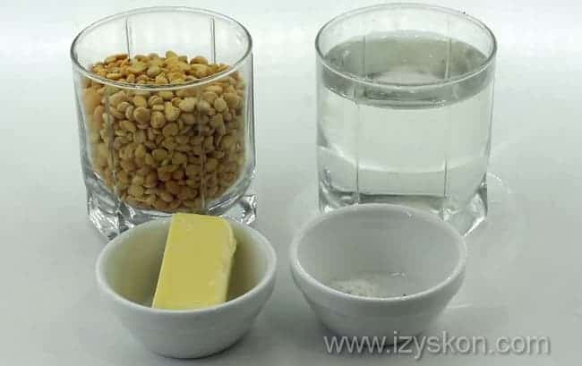 Для приготовления вкусно гороховой каши возьмем такие продукты