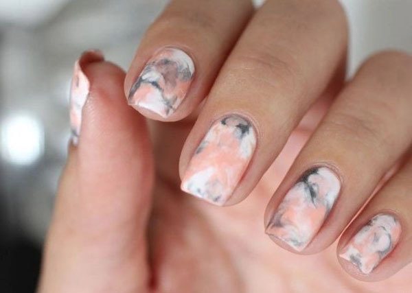 как делать маникюр в виде мрамора